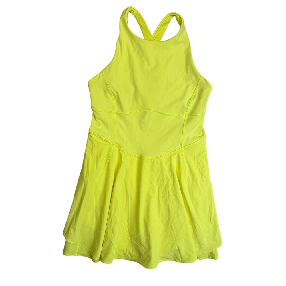 Lululemon Court Crush Tennis Pickleball Golf Dress Electric Lemon Yellow 10